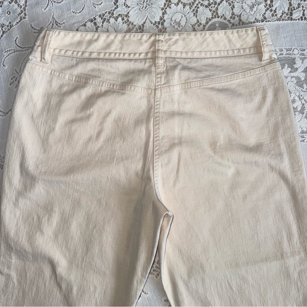Sigrid Olsen Modernist Cotton Cream Straight Leg Cropped Jeans Women’s size 10 - Picture 15 of 16